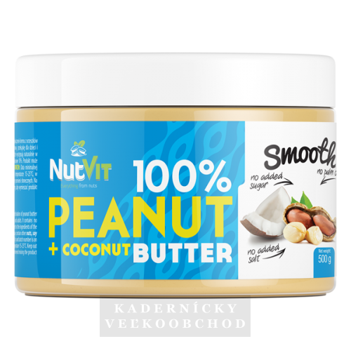 NutVit 100% arašid.maslo s kokosom Smooth 500g