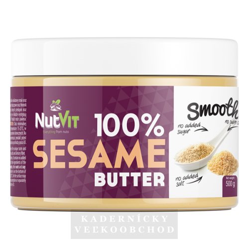 NutVit 100% sezamové maslo Smooth 500g